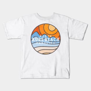 Kure Beach, NC Summertime Vacationing Stained Glass Sunrise Kids T-Shirt